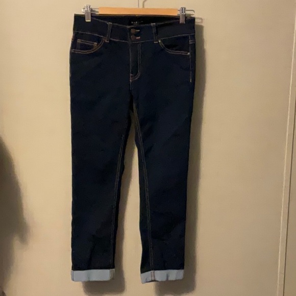 Wax Jean Blue Ankle Cropped Jeans with Rolled Hem - Picture 1 of 6